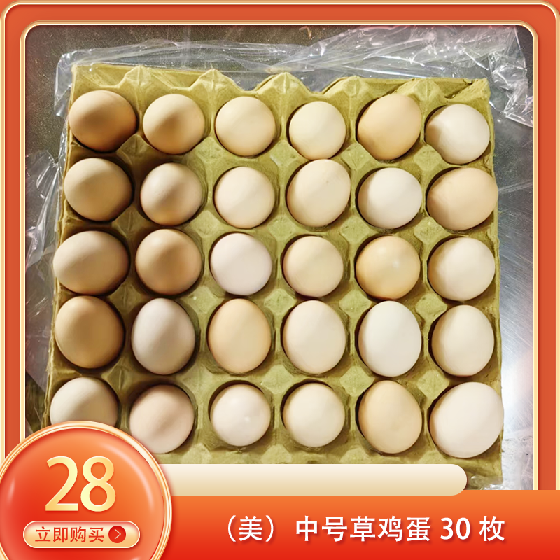 （美）中号草鸡蛋30枚